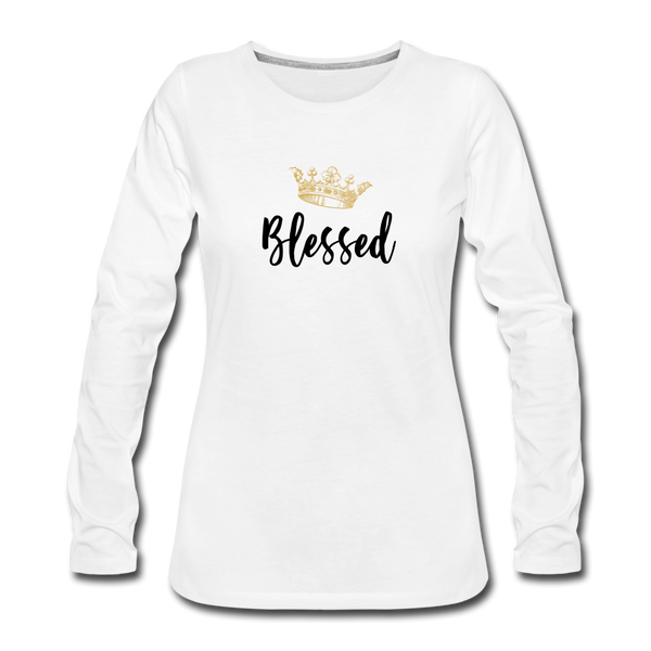 KreativeK TWHM Collab Blessed Signature Edition Women's Premium Long Sleeve T-Shirt - white