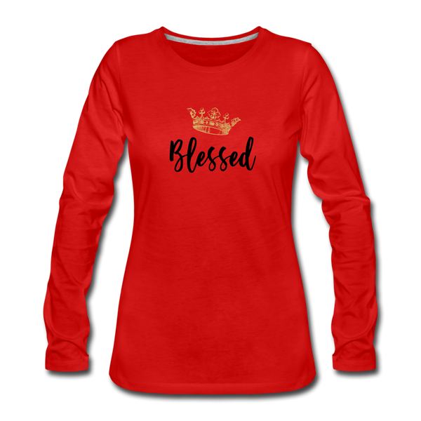 KreativeK TWHM Collab Blessed Signature Edition Women's Premium Long Sleeve T-Shirt - red