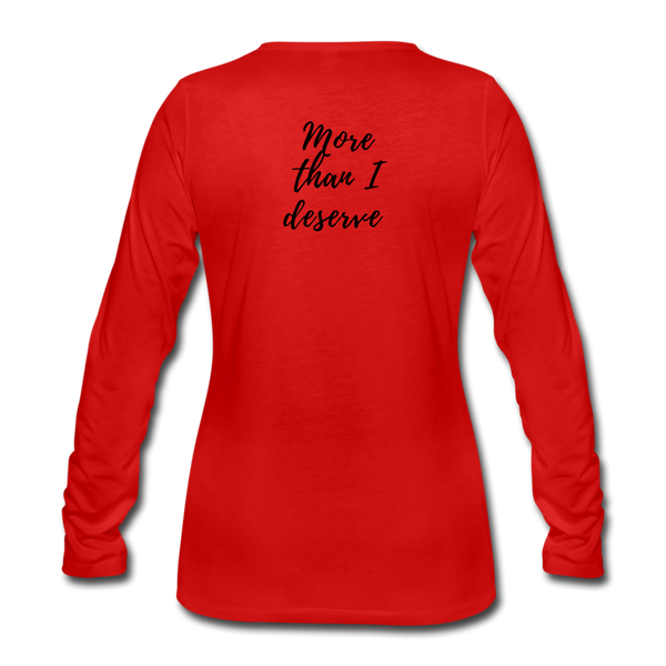 KreativeK TWHM Collab Blessed Signature Edition Women's Premium Long Sleeve T-Shirt - red