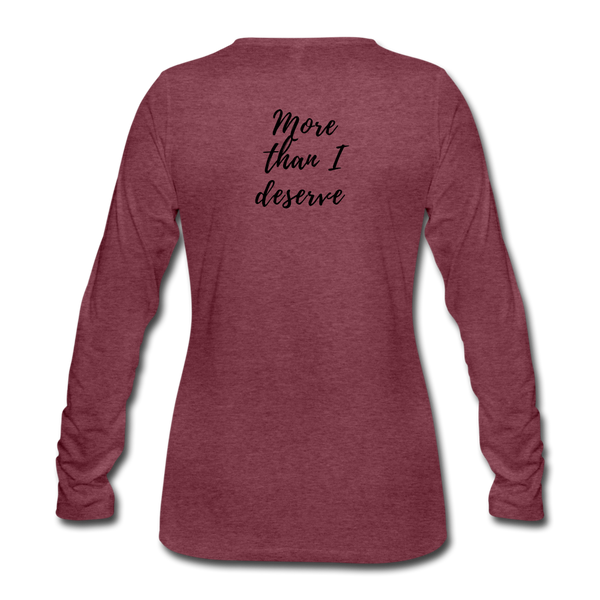 KreativeK TWHM Collab Blessed Signature Edition Women's Premium Long Sleeve T-Shirt - heather burgundy