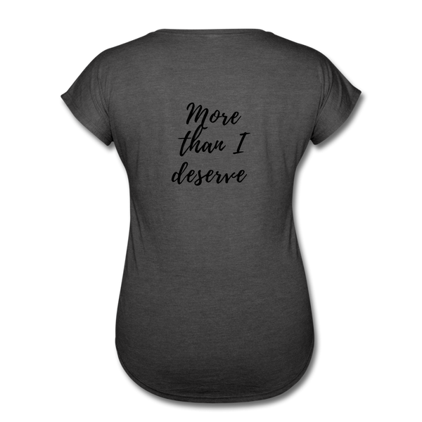 KreativeK TWHM Collab Blessed Signature Edition Women's Tri-Blend V-Neck T-Shirt - deep heather