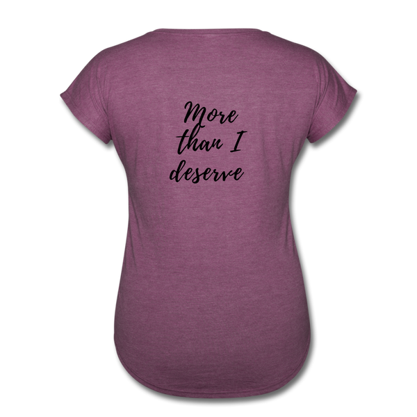 KreativeK TWHM Collab Blessed Signature Edition Women's Tri-Blend V-Neck T-Shirt - heather plum