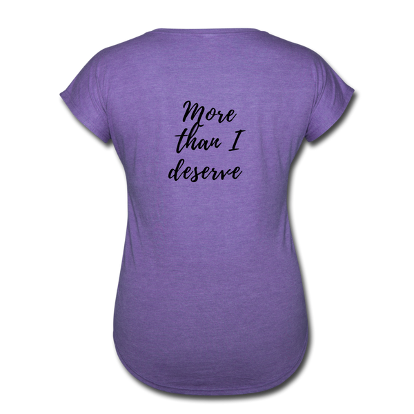 KreativeK TWHM Collab Blessed Signature Edition Women's Tri-Blend V-Neck T-Shirt - purple heather