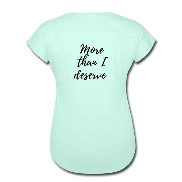 KreativeK TWHM Collab Blessed Signature Edition Women's Tri-Blend V-Neck T-Shirt - mint