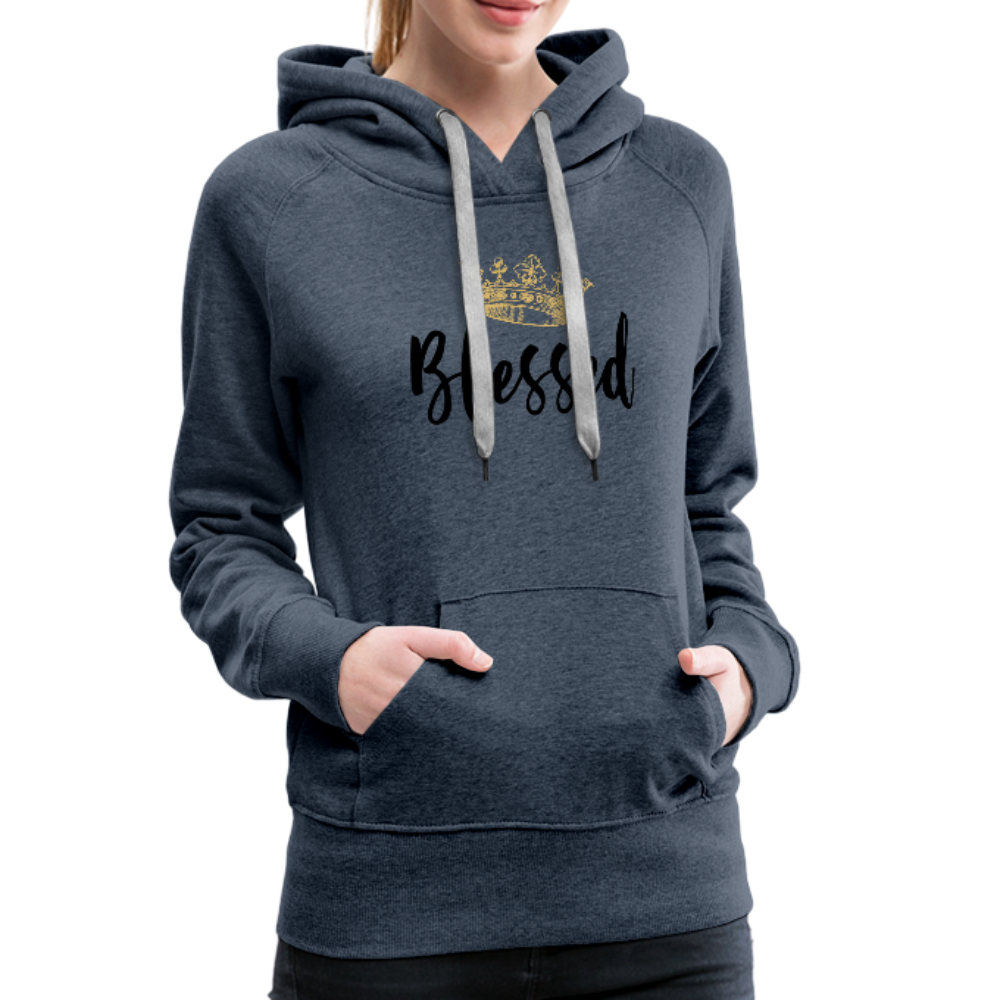 KreativeK TWHM Collab Blessed Signature Edition Women’s Premium Hoodie - heather denim