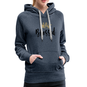 KreativeK TWHM Collab Blessed Signature Edition Women’s Premium Hoodie - heather denim