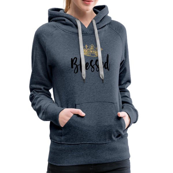 KreativeK TWHM Collab Blessed Signature Edition Women’s Premium Hoodie - heather denim