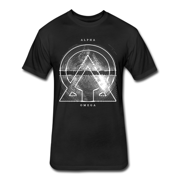 Alpha + Omega White Fitted Cotton/Poly T-Shirt by Next Level - black