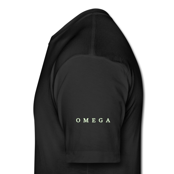 Alpha + Omega White Fitted Cotton/Poly T-Shirt by Next Level - black