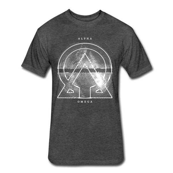 Alpha + Omega White Fitted Cotton/Poly T-Shirt by Next Level - heather black