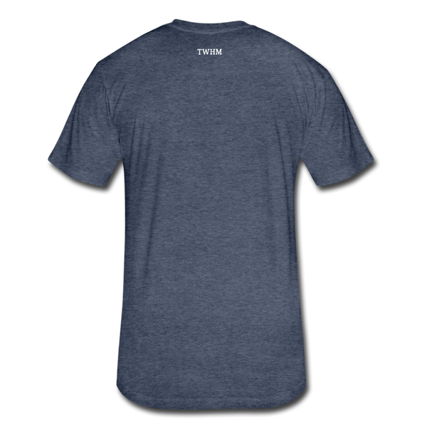 Alpha + Omega White Fitted Cotton/Poly T-Shirt by Next Level - heather navy
