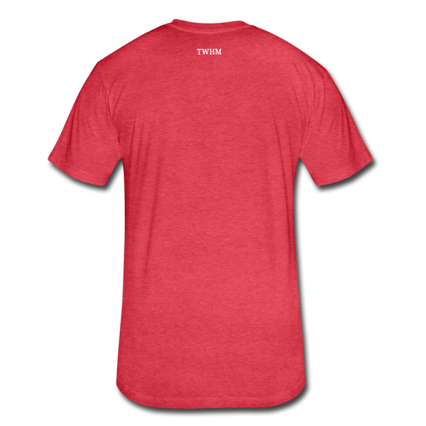 Alpha + Omega White Fitted Cotton/Poly T-Shirt by Next Level - heather red