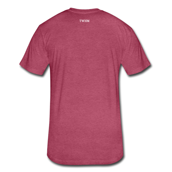 Alpha + Omega White Fitted Cotton/Poly T-Shirt by Next Level - heather burgundy