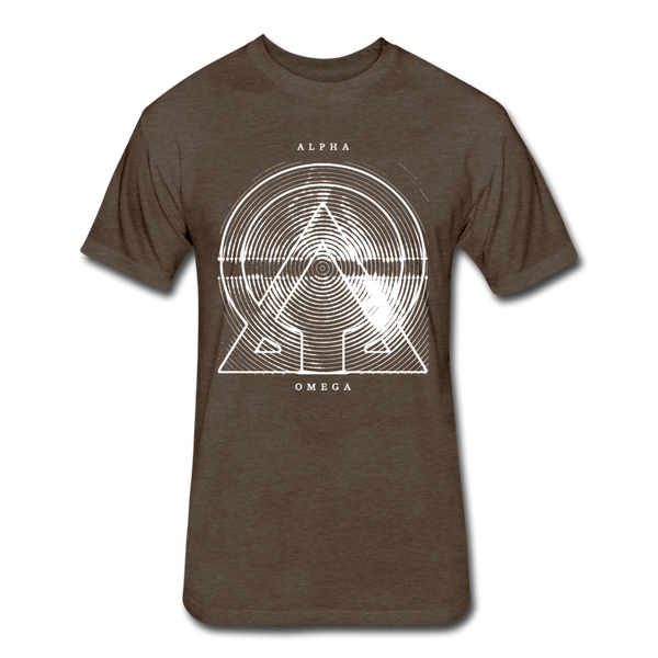 Alpha + Omega White Fitted Cotton/Poly T-Shirt by Next Level - heather espresso