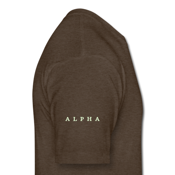Alpha + Omega White Fitted Cotton/Poly T-Shirt by Next Level - heather espresso