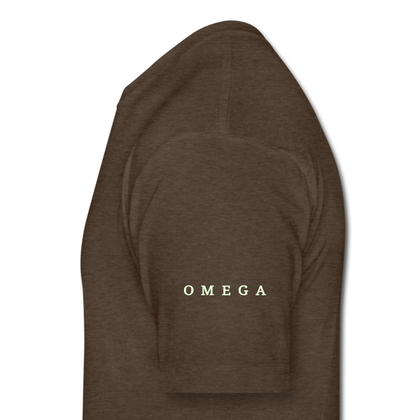 Alpha + Omega White Fitted Cotton/Poly T-Shirt by Next Level - heather espresso