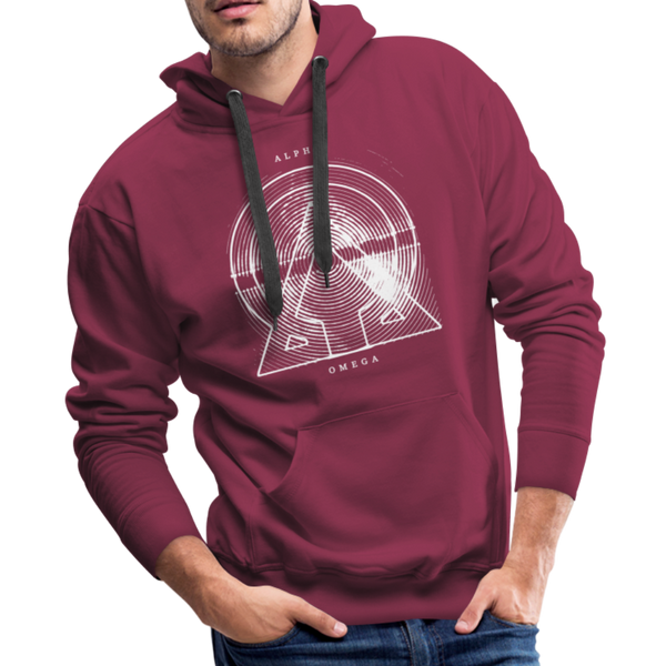 Alpha + Omega White Men’s Premium Hoodie - burgundy