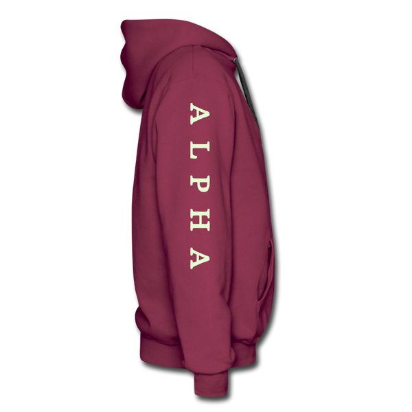Alpha + Omega White Men’s Premium Hoodie - burgundy