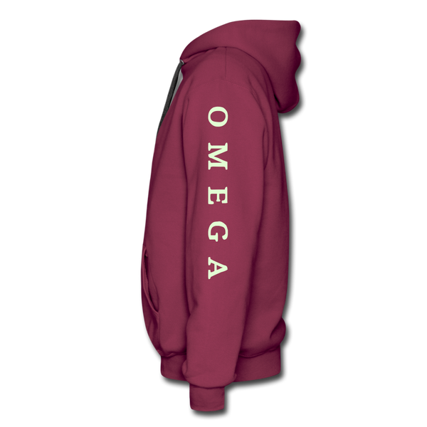 Alpha + Omega White Men’s Premium Hoodie - burgundy
