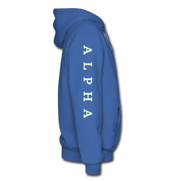 Alpha + Omega White Men’s Premium Hoodie - royalblue