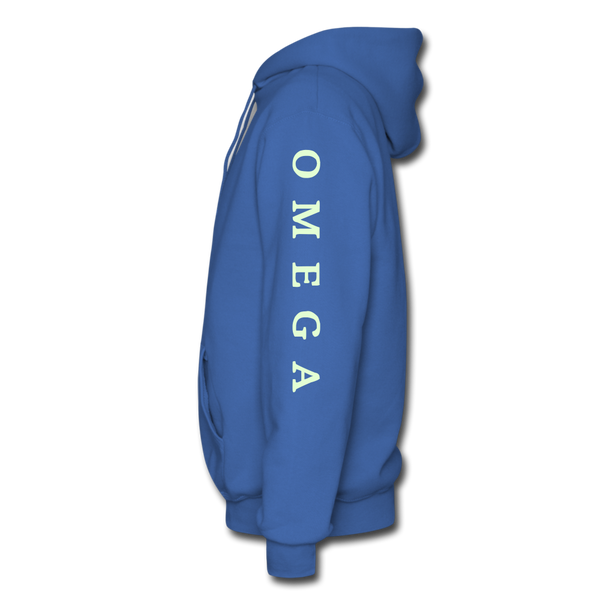 Alpha + Omega White Men’s Premium Hoodie - royalblue