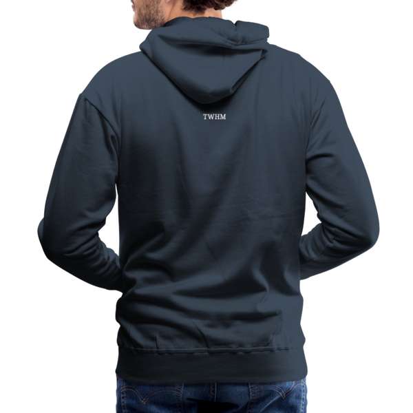 Alpha + Omega White Men’s Premium Hoodie - navy