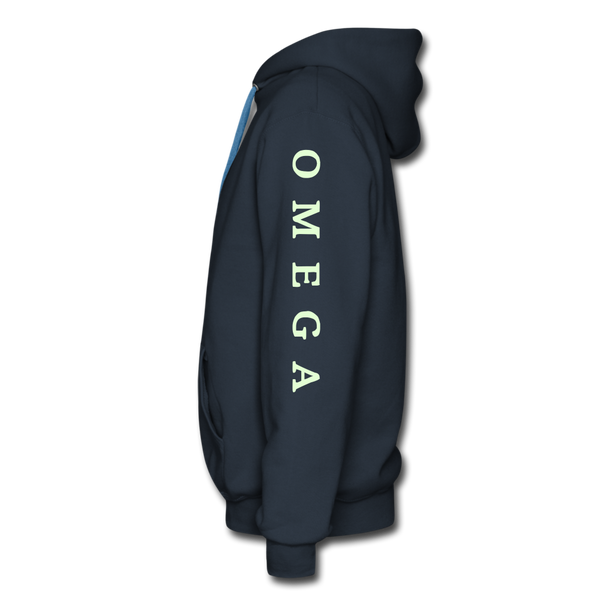 Alpha + Omega White Men’s Premium Hoodie - navy