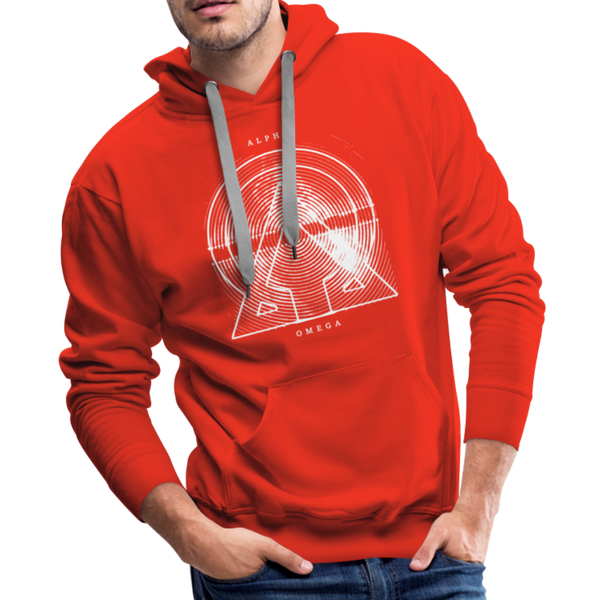 Alpha + Omega White Men’s Premium Hoodie - red
