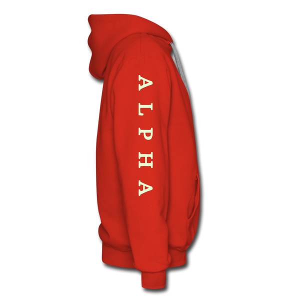 Alpha + Omega White Men’s Premium Hoodie - red