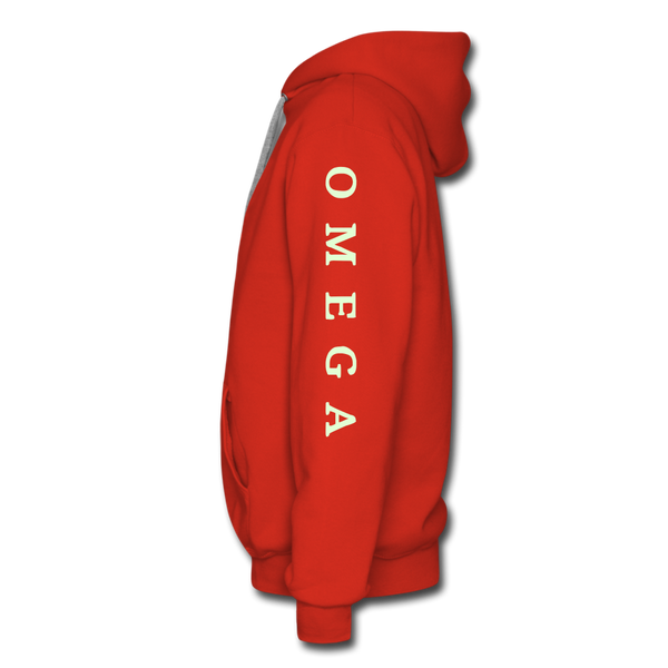 Alpha + Omega White Men’s Premium Hoodie - red