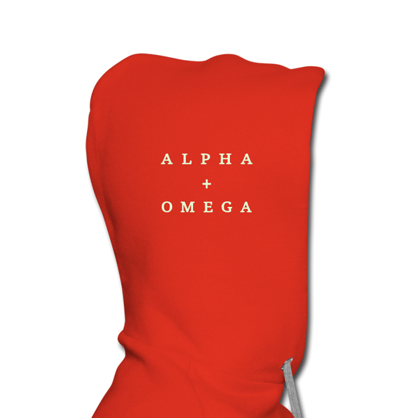 Alpha + Omega White Men’s Premium Hoodie - red