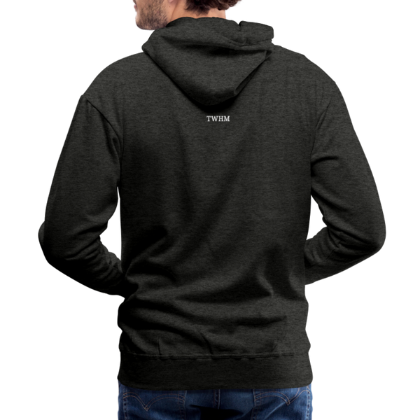 Alpha + Omega White Men’s Premium Hoodie - charcoal gray