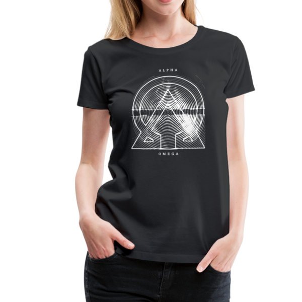 Alpha + Omega White Women’s Premium T-Shirt - black