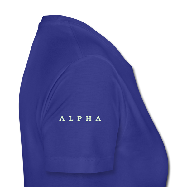 Alpha + Omega White Women’s Premium T-Shirt - royal blue