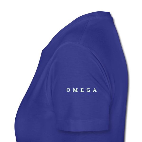 Alpha + Omega White Women’s Premium T-Shirt - royal blue
