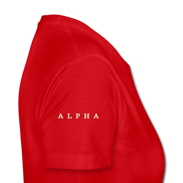 Alpha + Omega White Women’s Premium T-Shirt - red