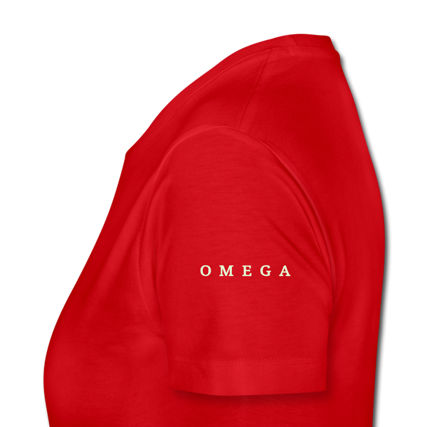 Alpha + Omega White Women’s Premium T-Shirt - red