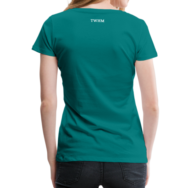 Alpha + Omega White Women’s Premium T-Shirt - teal