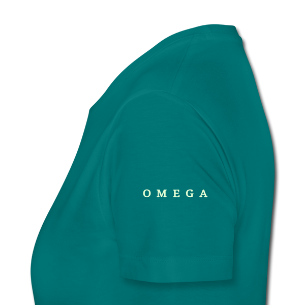 Alpha + Omega White Women’s Premium T-Shirt - teal