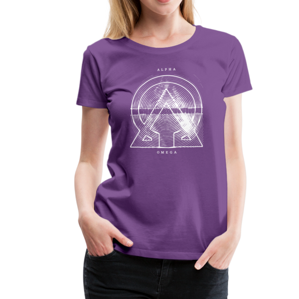 Alpha + Omega White Women’s Premium T-Shirt - purple