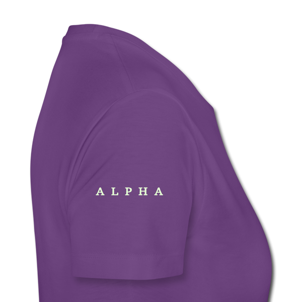 Alpha + Omega White Women’s Premium T-Shirt - purple