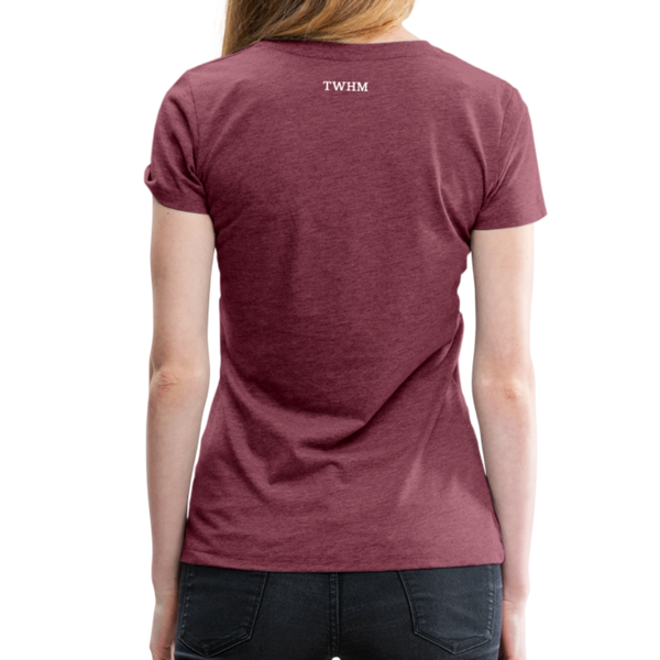 Alpha + Omega White Women’s Premium T-Shirt - heather burgundy