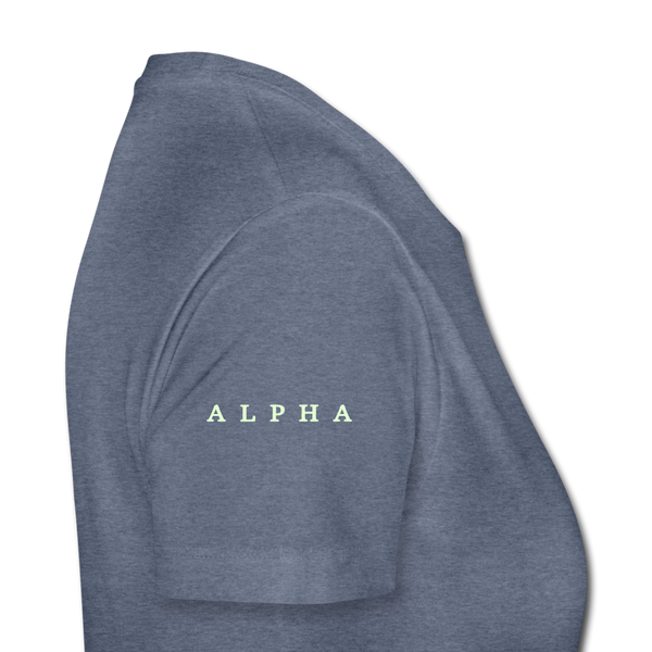 Alpha + Omega White Women’s Premium T-Shirt - heather blue