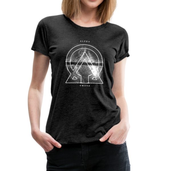 Alpha + Omega White Women’s Premium T-Shirt - charcoal gray