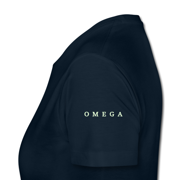 Alpha + Omega White Women’s Premium T-Shirt - deep navy