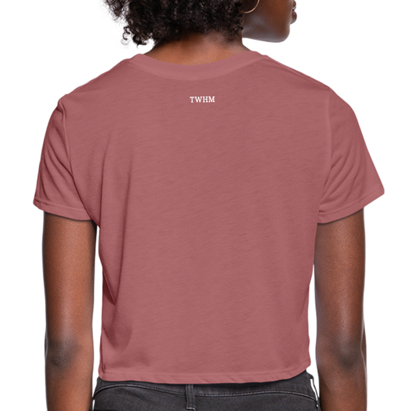 Alpha + Omega White Women's Bella + Canvas Cropped T-Shirt - mauve