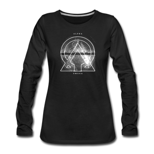 Alpha + Omega White Women's Premium Long Sleeve T-Shirt - black