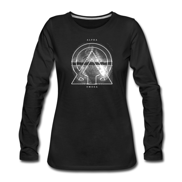 Alpha + Omega White Women's Premium Long Sleeve T-Shirt - black