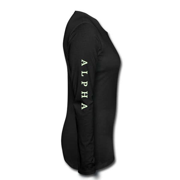 Alpha + Omega White Women's Premium Long Sleeve T-Shirt - black