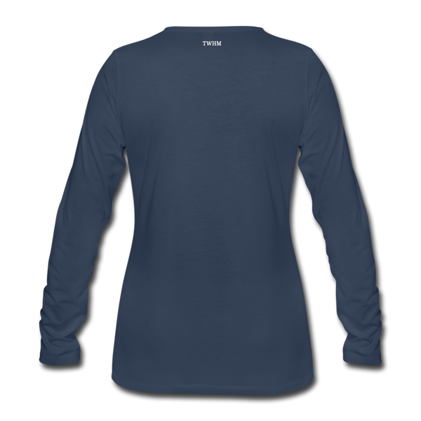 Alpha + Omega White Women's Premium Long Sleeve T-Shirt - navy